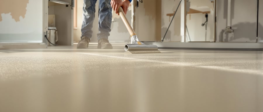 Subfloor preparation with latex screed application